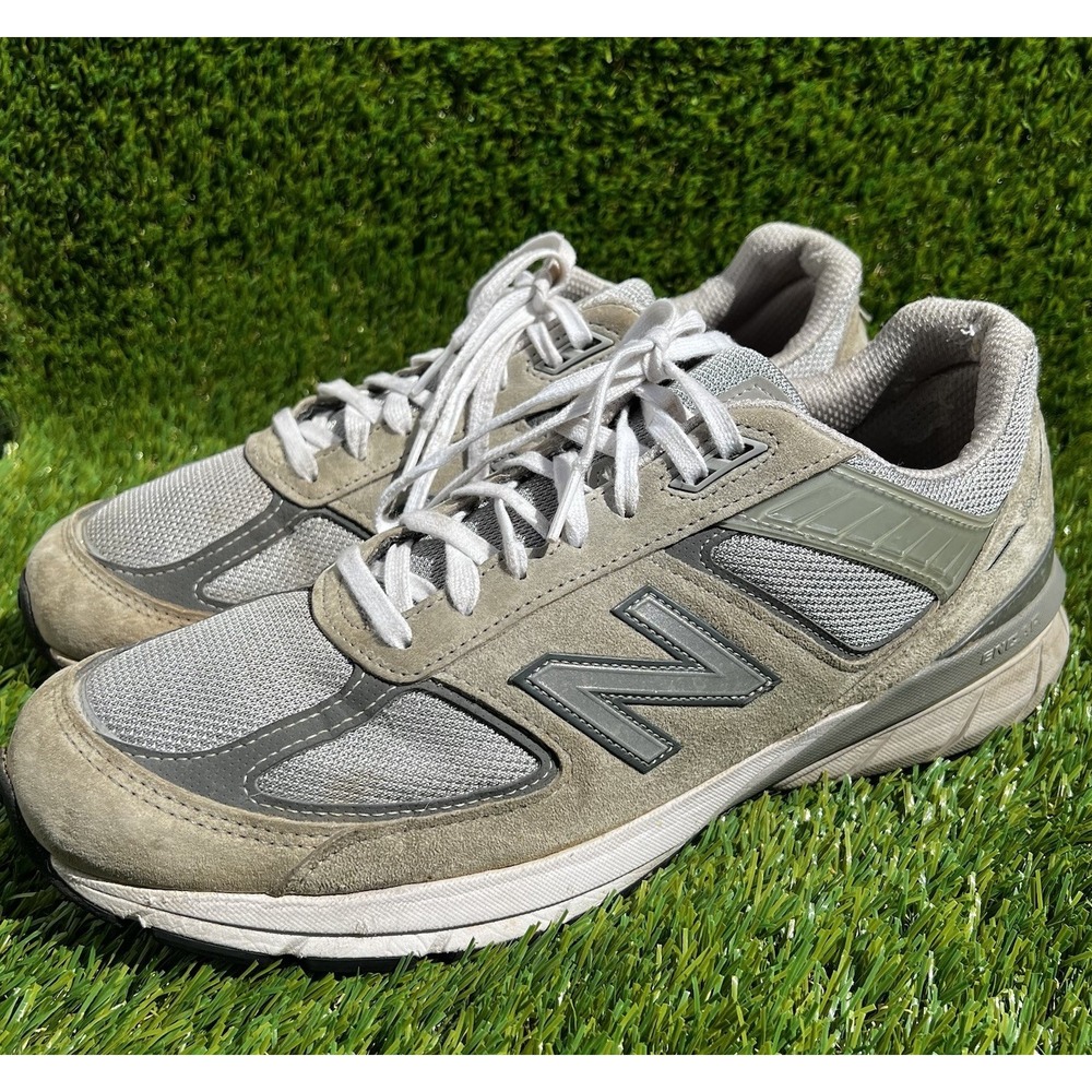 New Balance 990v5 Shoes Men Size 11.5 Grey Made in USA M990GL5 Suede Mesh